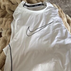 Nike White Tank Top with Black Logo